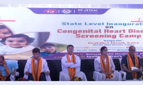 Tripura Chief Minister Manik Saha inaugurated the 'State Level Congenital Heart Disease Screening Camp' in Agartala